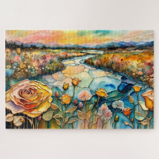 Puzzle Sunrise Golden Rosa River Valley (Horizontal)