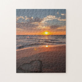 Puzzle Sunrise Heart In Sand