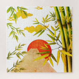 Puzzle Sunrise Japonesa Oriental Con Bambú