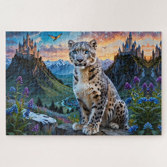 Puzzle Sunrise Leopard Castles (Horizontal)