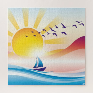 Puzzle Sun's song over gentle waves