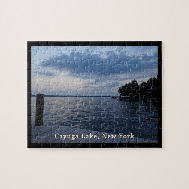 Puzzle Sunset Blue Sky Cayuga Lake (Horizontal)