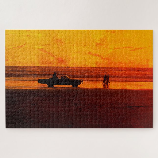 Puzzle Sunset de Classic Car Beach (Horizontal)