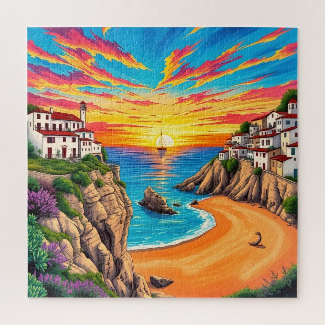 Puzzle Sunset de playa tropical (Vertical)