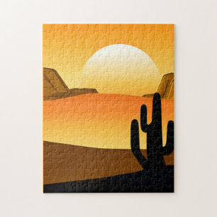 Puzzle Sunset del desierto del Suroeste con las Mesas