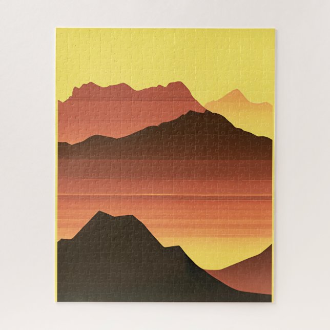 Puzzle Sunset del desierto del Suroeste con montañas (Vertical)