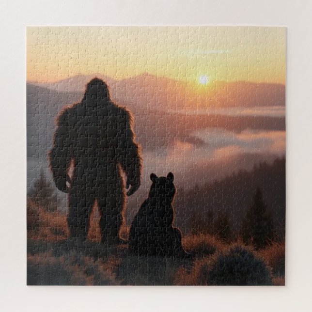 Puzzle Sunset Guardians: Young Bigfoot & Cub  (Vertical)