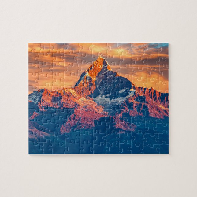 Puzzle Sunset Himalaya Montañas de la Nieve Nepal Viaje (Horizontal)