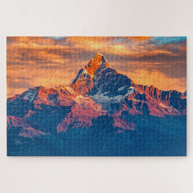 Puzzle Sunset Himalaya Montañas de la Nieve Nepal Viaje (Horizontal)
