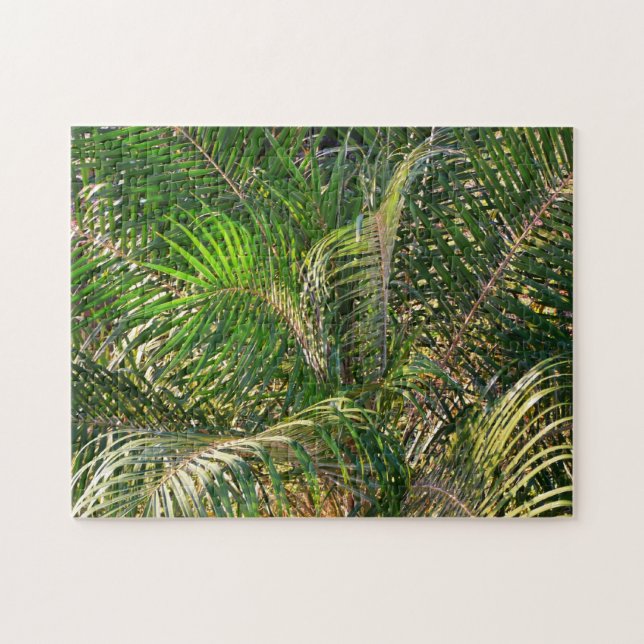 Puzzle Sunset Lit Palm Fronds Tropical (Horizontal)