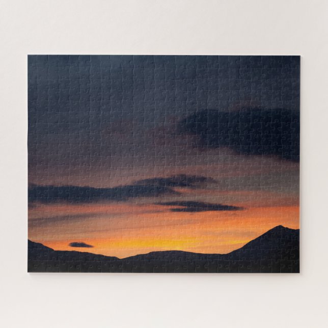 Puzzle Sunset Mountain Silhouette (Horizontal)