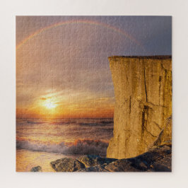 Puzzle Sunset Ocean Cliff