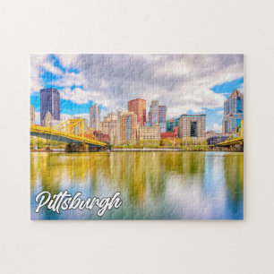 Puzzle Sunset Over Pittsburgh, Pennsylvania