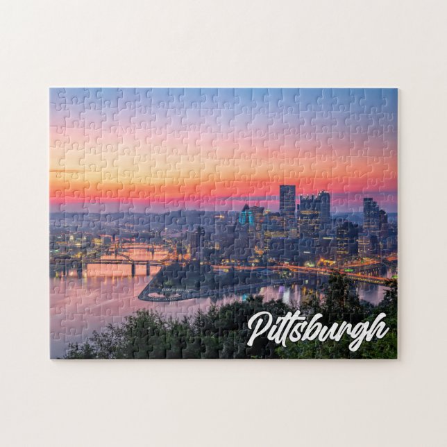 Puzzle Sunset Over Pittsburgh, Pennsylvania (Horizontal)