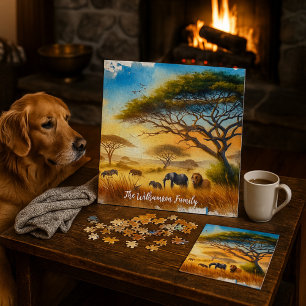 Puzzle Sunset Safari Serenity African Wildlife