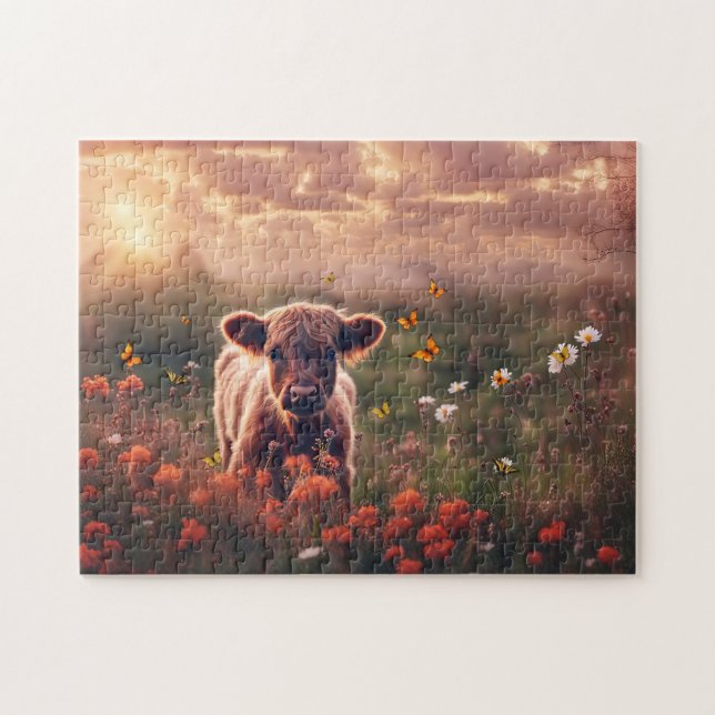 Puzzle Super Cute HIghland Calf Cow Fun (Horizontal)