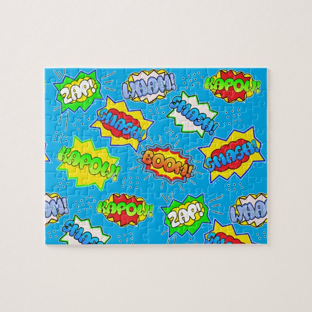 Puzzle Superhéroes superpoderosos niños coloridos (Horizontal)