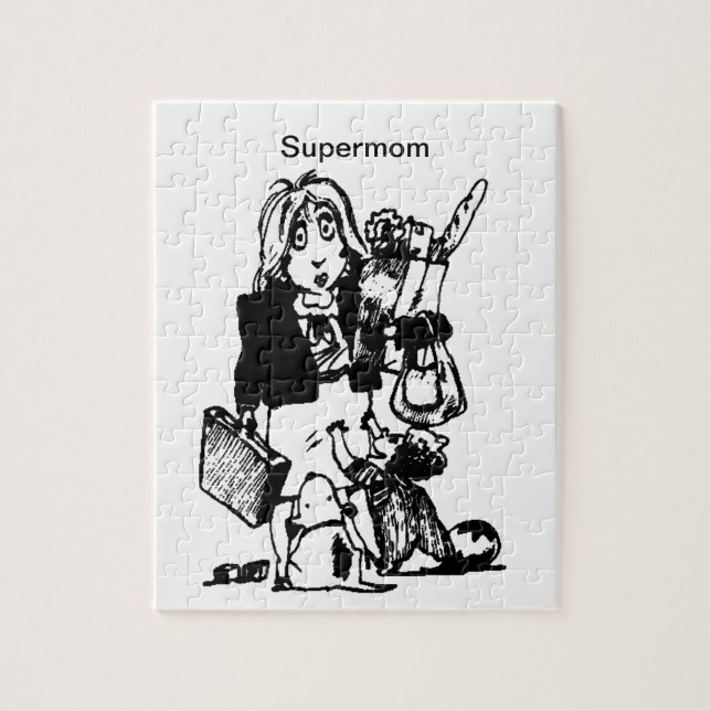 Puzzle Supermamá hace todo el día de la madre pequeño (Vertical)