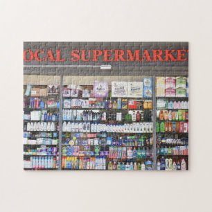 Puzzle Supermarket Window, Kensington, Londres, Inglaterr