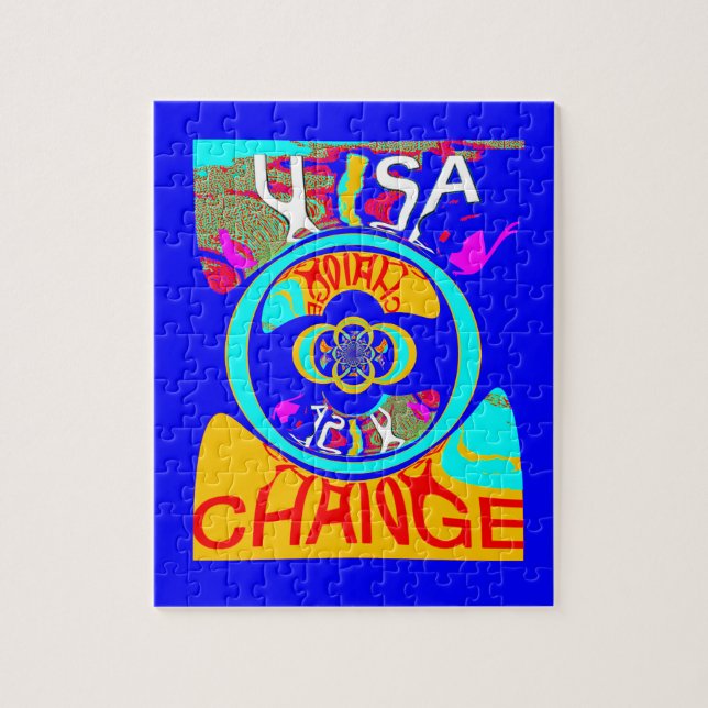 Puzzle Surco psicodélico: energía abstracta de arte pop (Vertical)