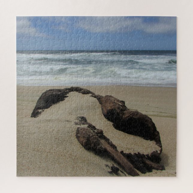 Puzzle Surf Sand and Driftwood West Coast Landscape Beach (Vertical)