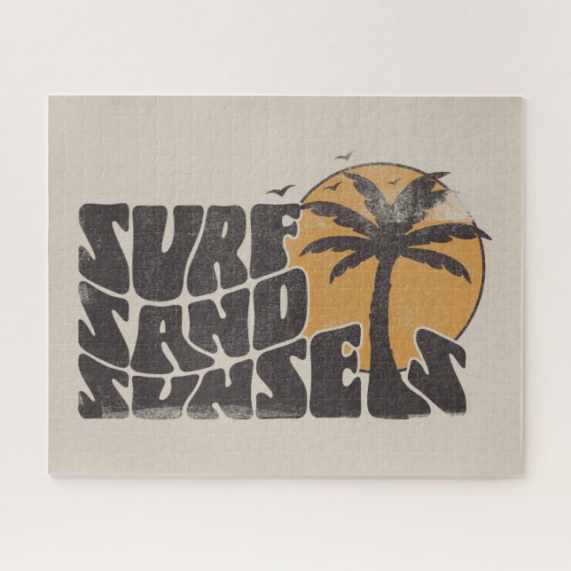 Puzzle Surf Sand Sunsets Beach Life Palm Tree (Horizontal)