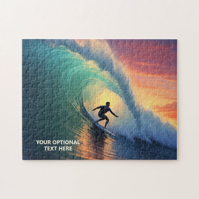 Puzzle Surfing de texto personalizado (Horizontal)