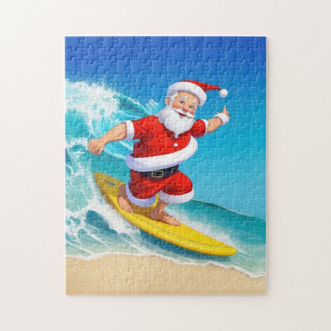 Puzzle Surfing Santa (Vertical)