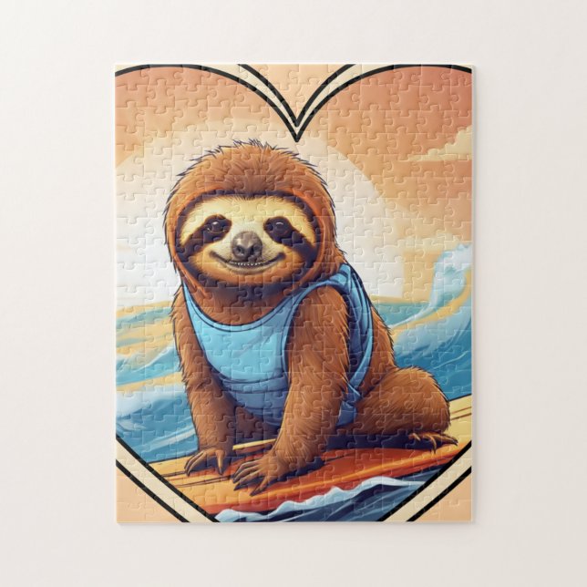 Puzzle Surfing Sloth (Vertical)