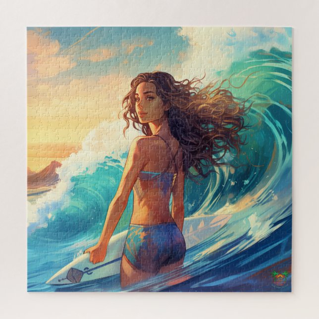 Puzzle Surfing Sunset (Vertical)