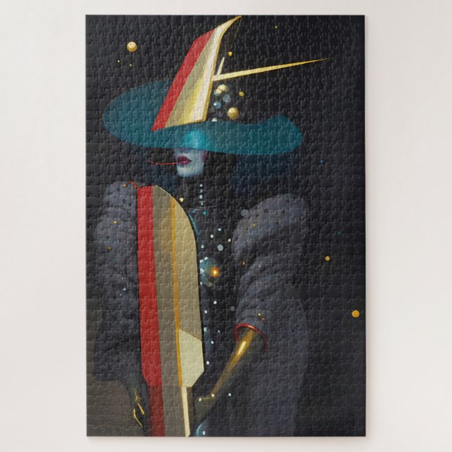 Puzzle Surfing the Astro-Witch (Vertical)