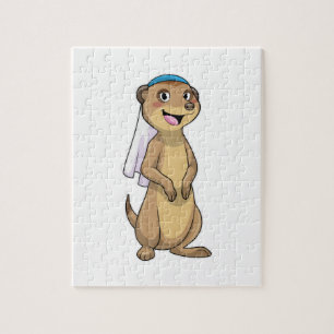 Puzzle Suricata como novia con velo