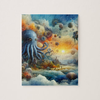 Puzzle Surreal octopus and underwater scene