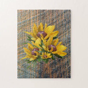 Puzzle Susan De Ojos Negros Flores En Barnboard