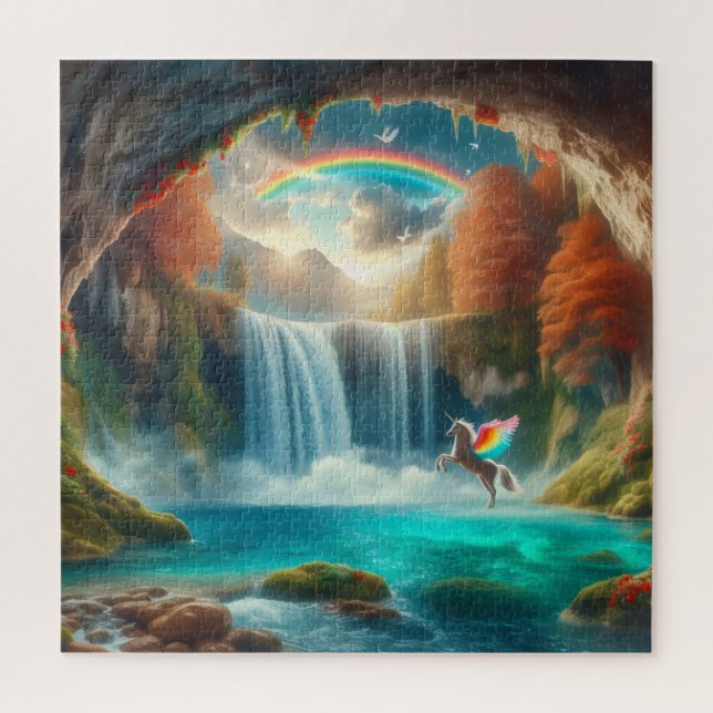 Puzzle Susurros de fantasía: La cascada de Unicornio en o (Vertical)