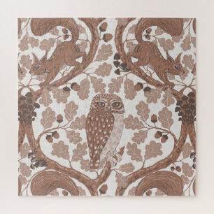 Puzzle Susurros del bosque/Lechuzas y ardillas en el robl