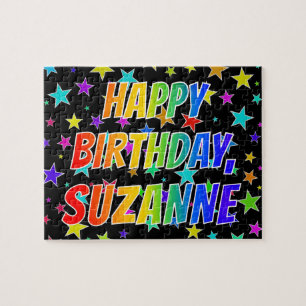 Puzzle "SUZANNE" Nombre, Diversión "FELIZ CUMPLEAÑOS"