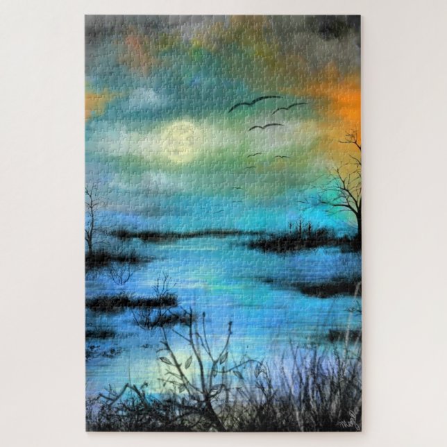 Puzzle Swamp - Arte acuarela (Vertical)
