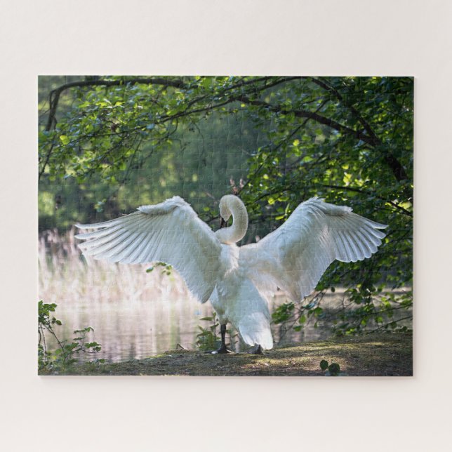 Puzzle Swan con alas extendidas (Horizontal)