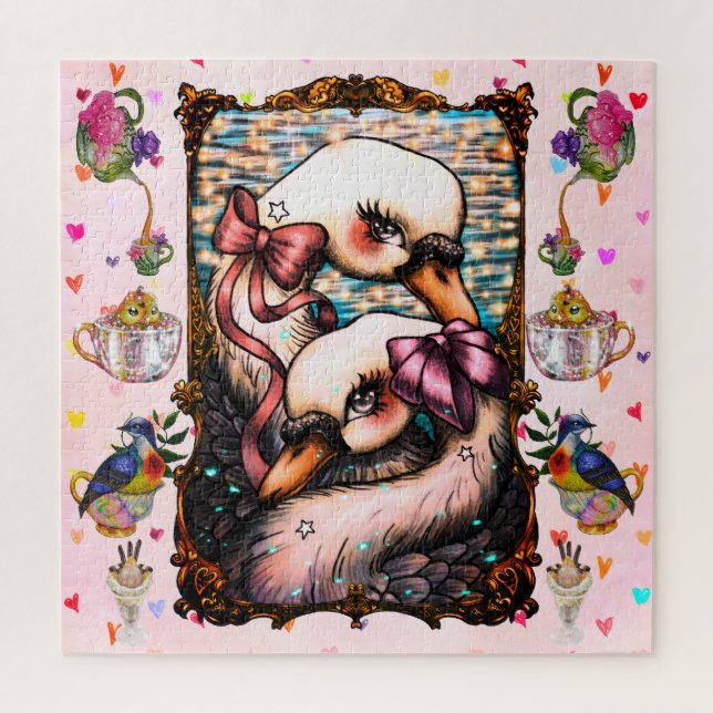 Puzzle Swan lovers (Vertical)
