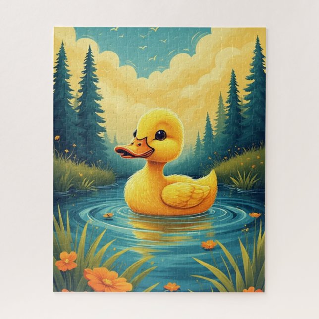 Puzzle Swimming Baby Duck (Vertical)