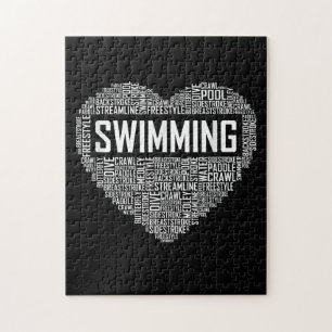 Puzzle Swimming Heart Coach Swimmer Gift Swift Lover Rega