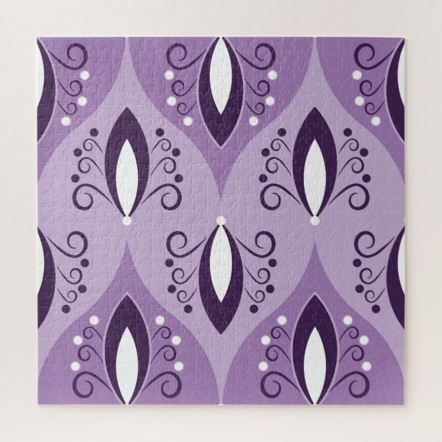 Puzzle Swirls Vintage Geometric Seamless Art (Vertical)