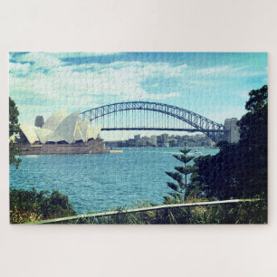 Puzzle sydney harbor vintage