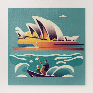 Puzzle Sydney Opera House Australia pintura recuerdo