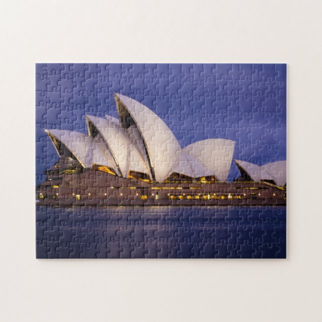 Puzzle Sydney Opera House City Night Time View Landmarks (Horizontal)