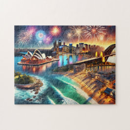 Puzzle Sydney Opera House Fireworks Harbour Bridge Night