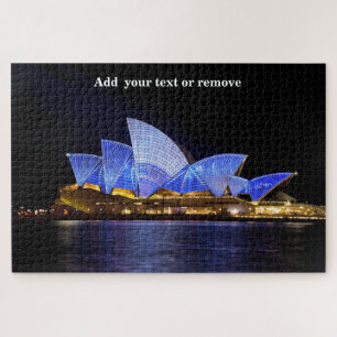 Puzzle Sydney Opera House se iluminó por la noche, Austr