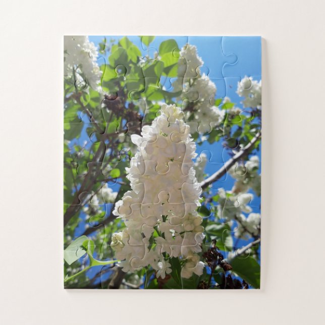 Puzzle Syringa, Árbol de flores de lámina blanca (Vertical)