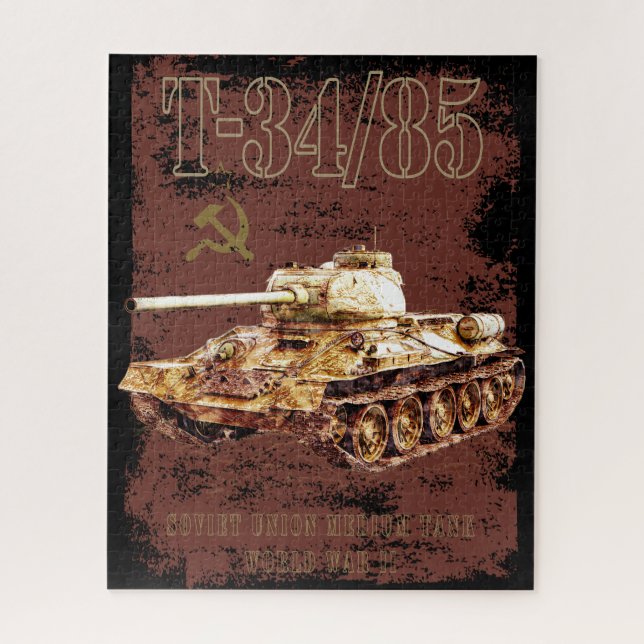 Puzzle T-34-85 Unión Soviética tanque medio de la Segunda (Vertical)